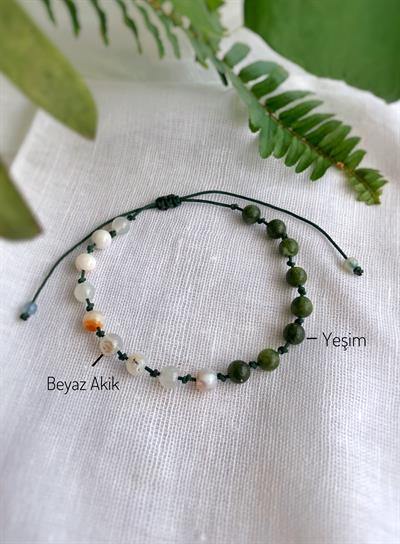 Akik ve Yeşim Taşı Bileklik