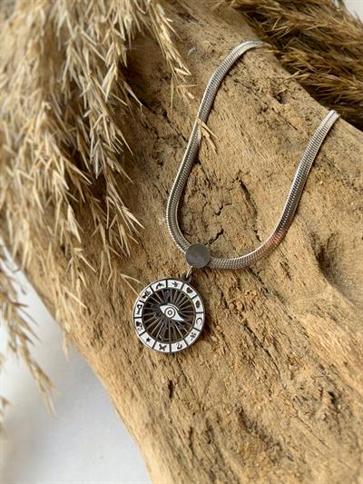 Burç Tılsımı Çelik Kolye Siver