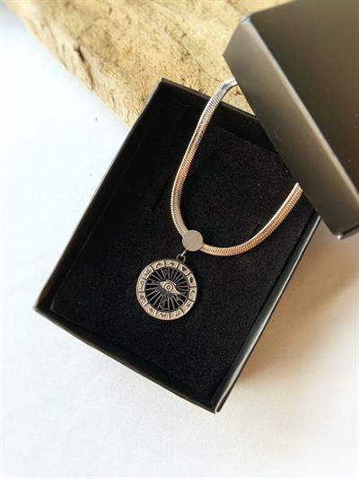 Burç Tılsımı Çelik Kolye Siver