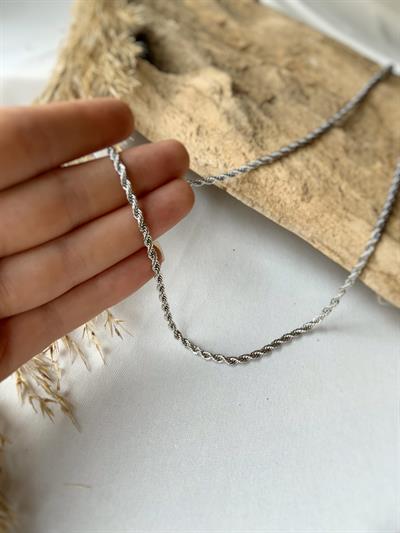 Burma Çelik Zincir Silver Gümüş