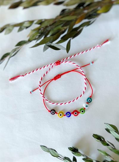 Cam Nazar boncuklu Bileklik ve  Marteniçka Seti