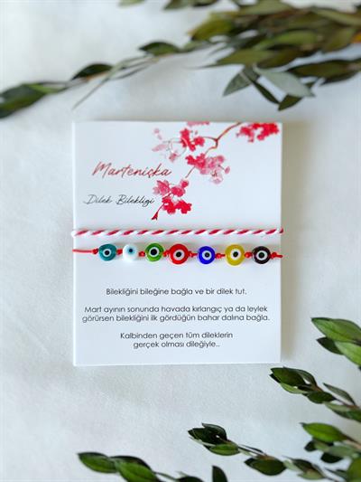 Cam Nazar boncuklu Bileklik ve  Marteniçka Seti