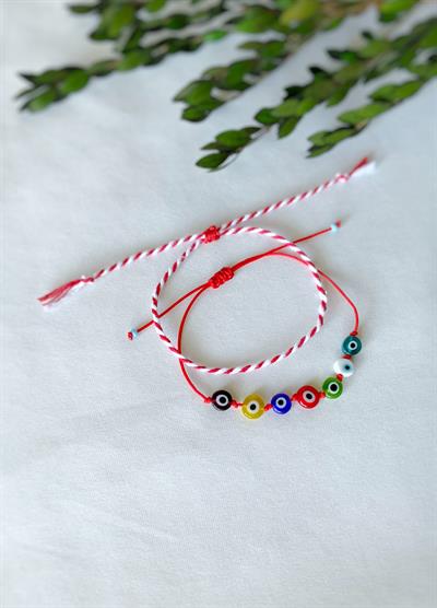 Cam Nazar boncuklu Bileklik ve  Marteniçka Seti