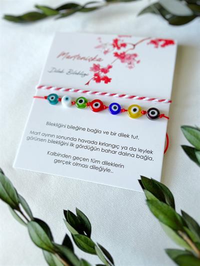 Cam Nazar boncuklu Bileklik ve  Marteniçka Seti