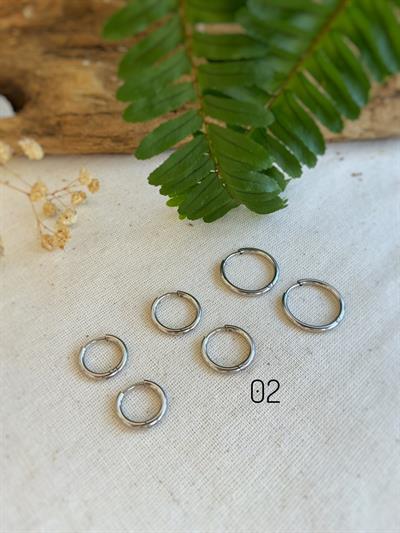 Çelik Halka Gümüş Küpe 02