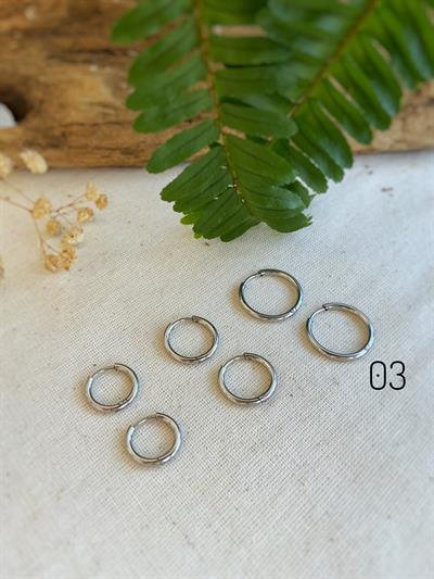 Çelik Halka Gümüş Küpe 03