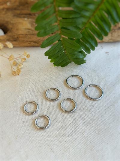 Çelik Halka Gümüş Küpe 03