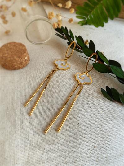 Çelik Sallantılı Bulut Küpe