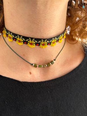 Çiçek Buketi Choker Kolye