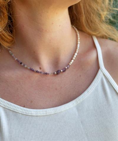 Elena Gerçek İnci Doğaltaş Kolye 