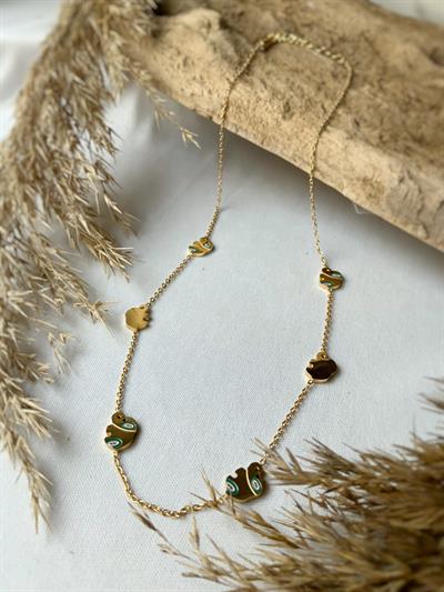 Fil Detaylı Çelik Şans Kolyesi