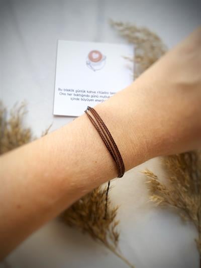 Kahve ritüeli Kahverengi unisex  Basic bileklik