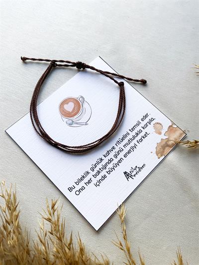 Kahve ritüeli Kahverengi unisex  Basic bileklik