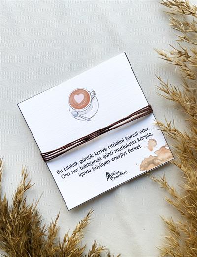 Kahve ritüeli Kahverengi unisex  Basic bileklik