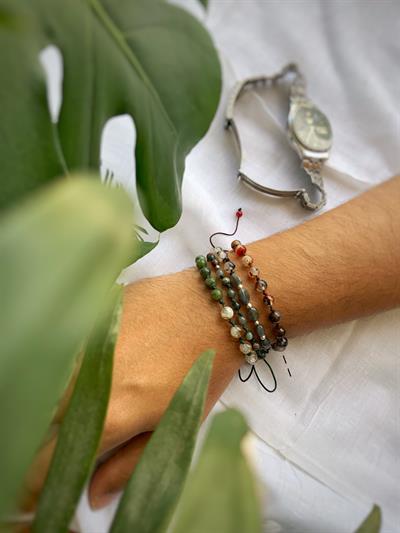 Kahverengi Akik Bileklik