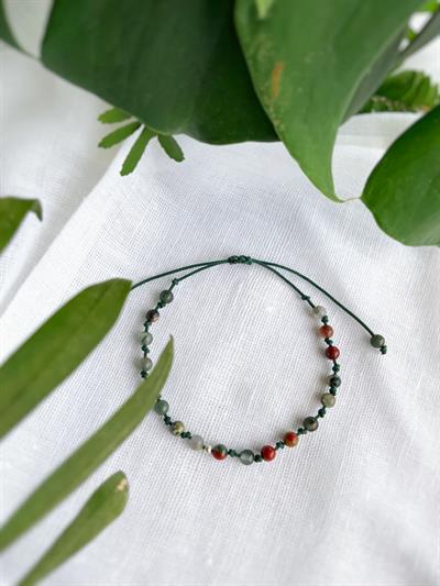 Kan Taşlı Gümüş Bileklik