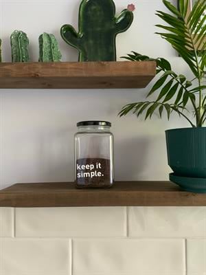 Keep it simple Cam dekoratif Erzak kahve kavanozu çay şeker kavanozu 1000 Cc 