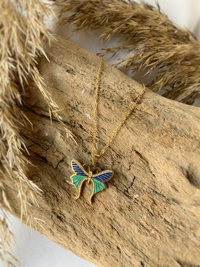 Kelebeğin Zarafeti Çelik Kolye