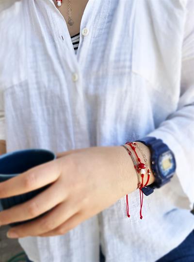 Kırmızı Şans Mantarı Bileklik 