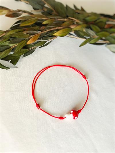 Kırmızı Şans Mantarı Bileklik 