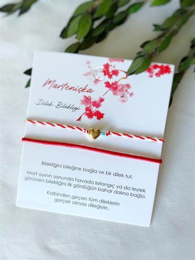 Mavi Boncuklu Bahar Dilek Bilekliği ☘️ Kalp