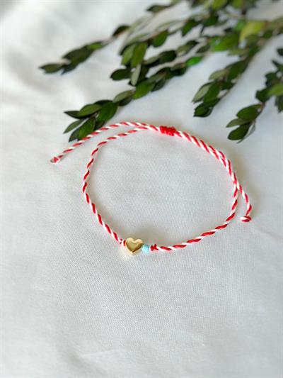 Mavi Boncuklu Bahar Dilek Bilekliği ☘️ Kalp