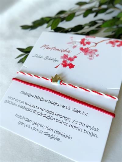 Mavi Boncuklu Bahar Dilek Bilekliği ☘️ Taç