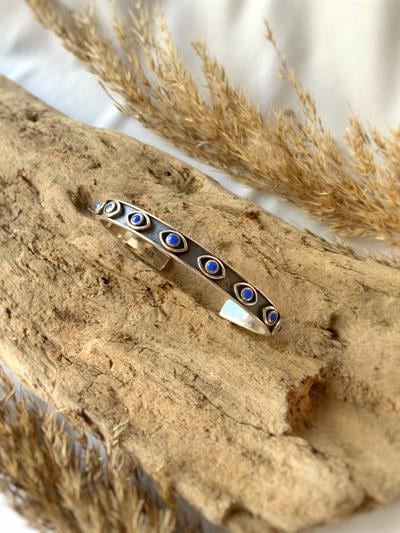 Mavi Göz Detaylı Kelepçe Bileklik