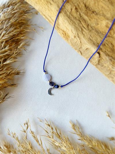 Minimal Ay Halhal Lapis Lazuli ve Kalsedon