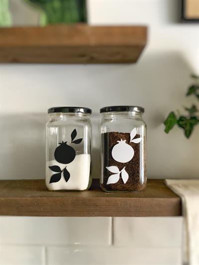 Nar Desenli 2li Cam Erzak Kavanozu – 850 ml