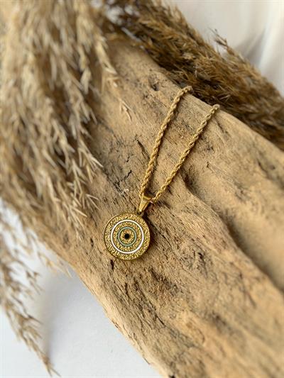 Nazar Yuvarlak Çelik Kolye