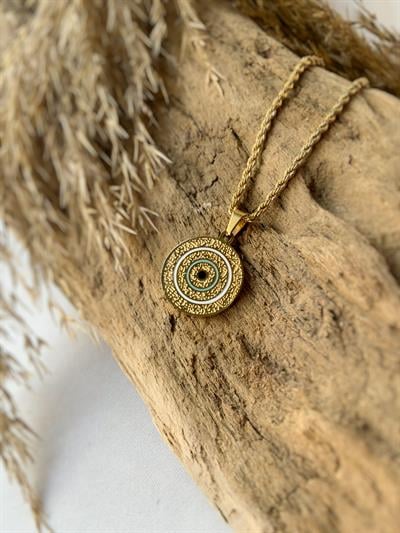 Nazar Yuvarlak Çelik Kolye