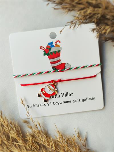 Noelbaba Mine İşlemeli Yılbaşı Bilekliği