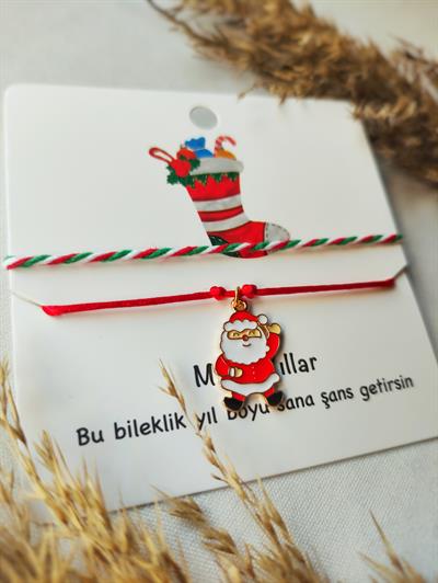 Noelbaba Mine İşlemeli Yılbaşı Bilekliği