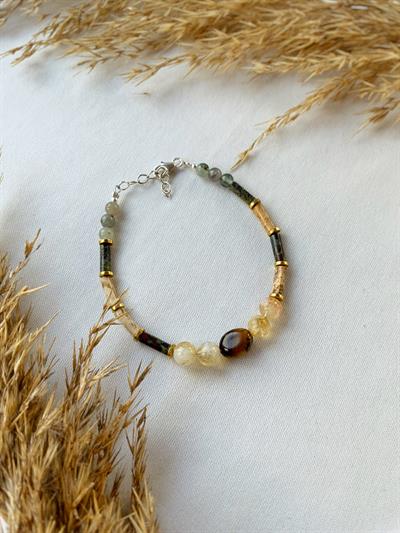 Roar Doğaltaş Tasarım Bileklik 925 Ayar Gümüş