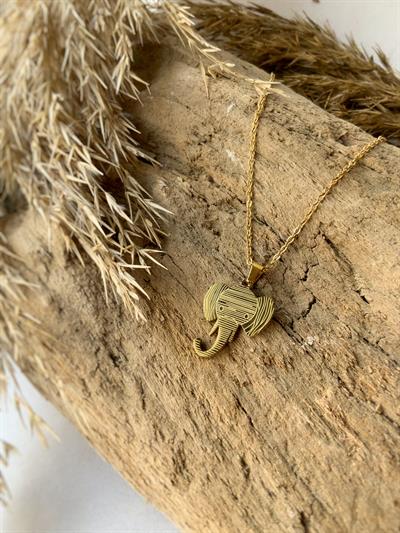 Şans Fili Çelik Kolye