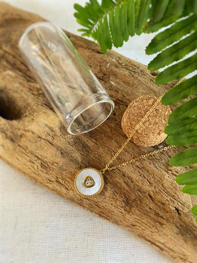 Sedefli Çelik Kolye