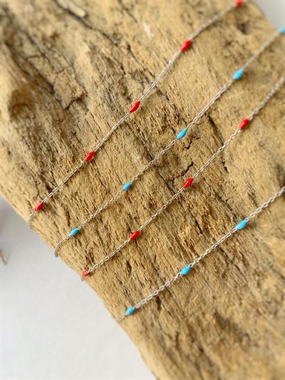 Turkuaz Mineli Gümüş Kolye