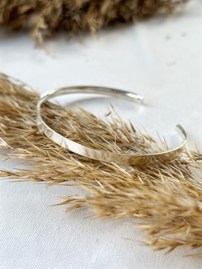 Unisex Basic Gümüş Kelepçe Bileklik