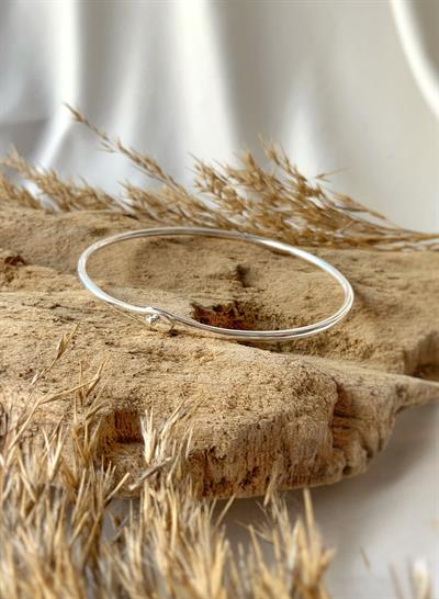 Unisex Basic Lades Gümüş Kelepçe Bileklik