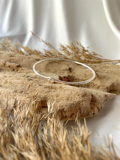 Unisex Basic Lades Gümüş Kelepçe Bileklik