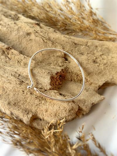 Unisex Basic Gümüş Kelepçe Bileklik