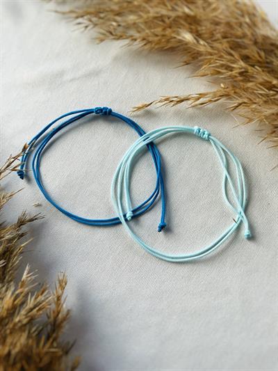 Unisex çift Bilekliği Makrome detaylı mavi Şans bilekliği eş sevgili bff