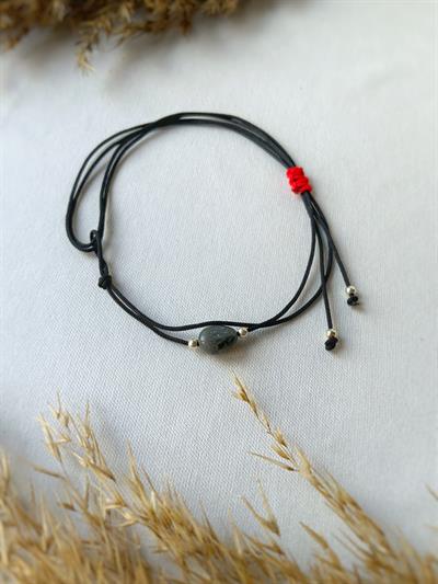 Unisex Labradorit Taşlı Kiraz Bileklik / Halhal