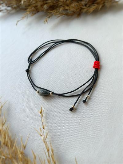 Unisex Labradorit Taşlı Kiraz Bileklik / Halhal