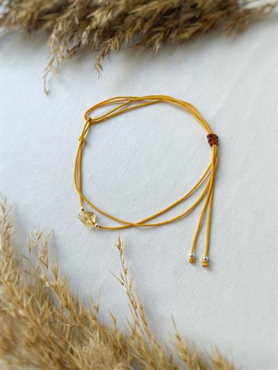 Unisex Sitrin Taşlı Kiraz Bileklik / Halhal 