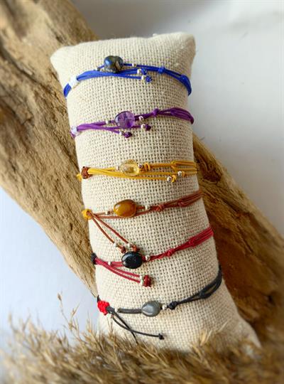 Unisex Sitrin Taşlı Kiraz Bileklik / Halhal 