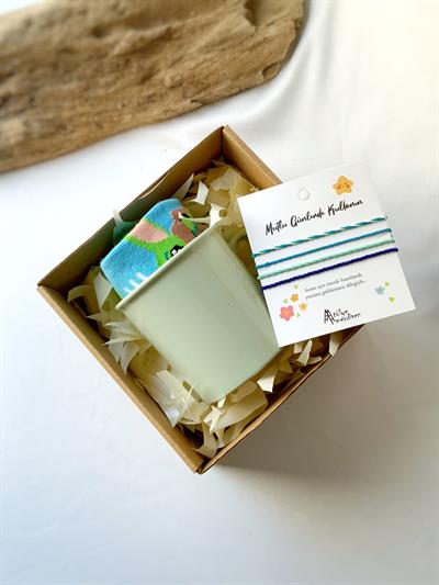 Yeşil bardak Baby Yodalı çorap  çorap bardak hediye seti