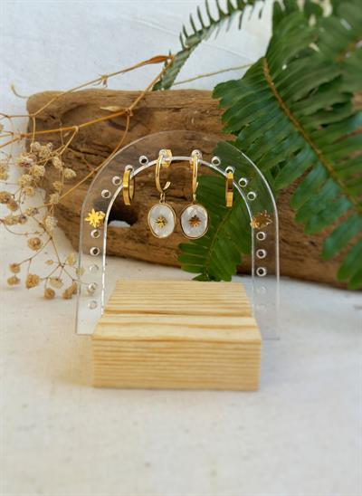 Yıldız Çelik Küpe Seti + Küpelik