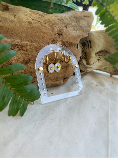 Yıldız Çelik Küpe Seti + Küpelik